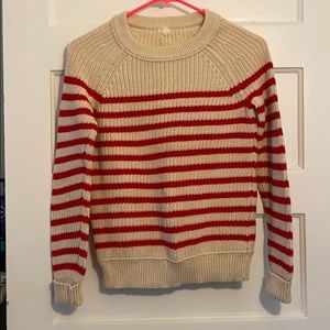 J Crew chunky striped crew neck sweater